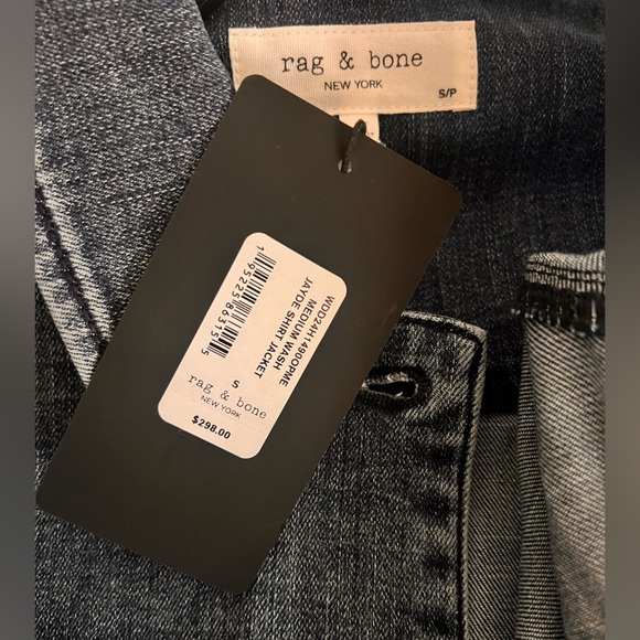 NWT Rag & Bone Medium Wash Jayde Shirt Jacket Size Small Blue - Picture 4 of 10